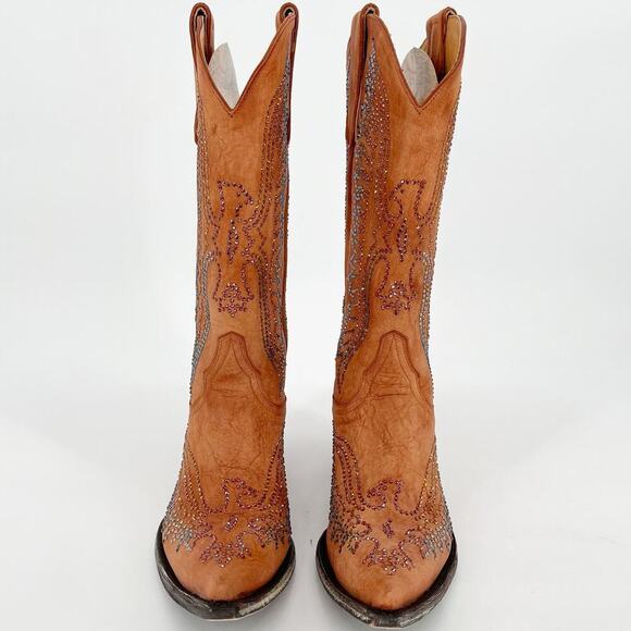 Old Gringo Mango Orange Eagle Swarovski Crystal Western Cowgirl Boot size 7.5 - Picture 5 of 11